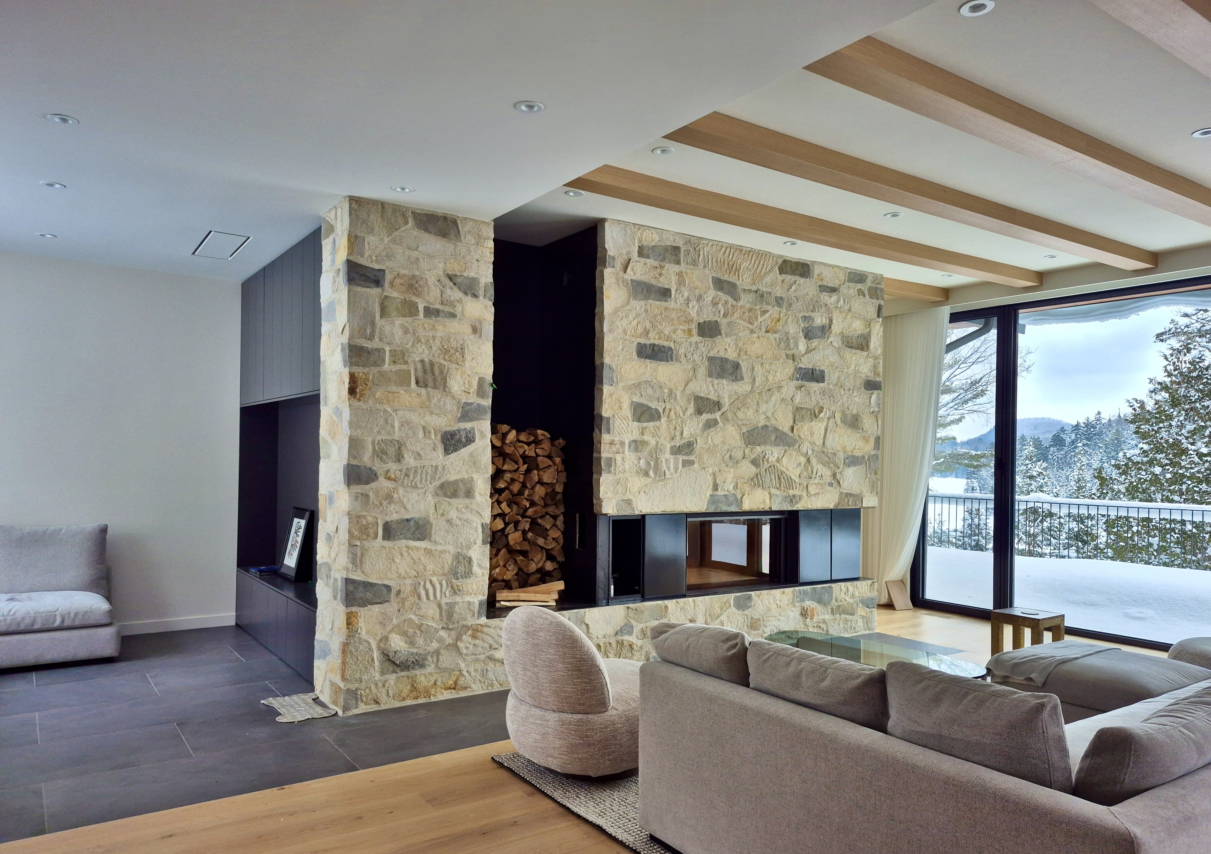 salon pierre naturelle maçonnerie construction